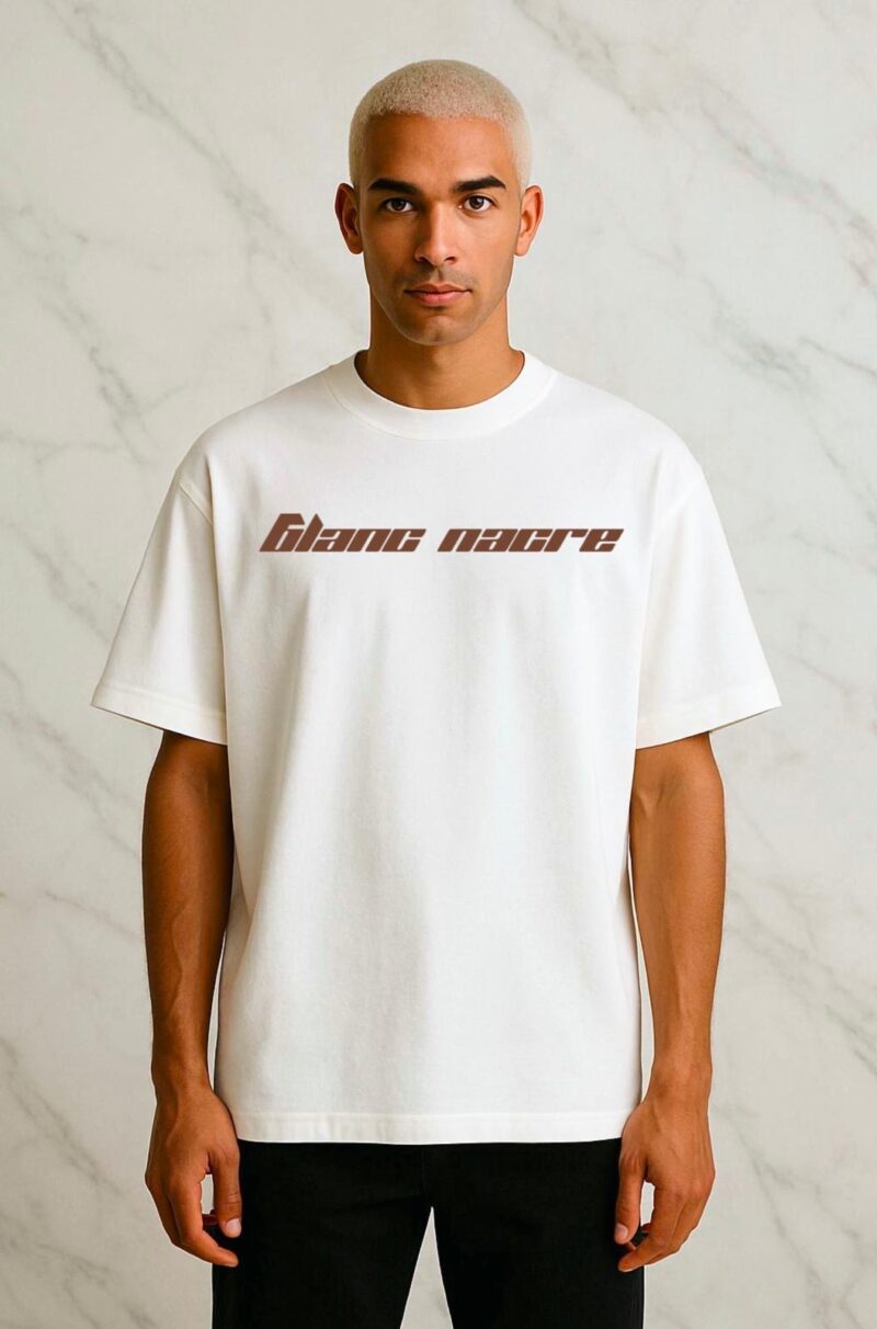 Tshirt Space blanc oversize col rond