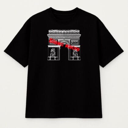Modèle homme tshirt Triomphe oversize noir col rond